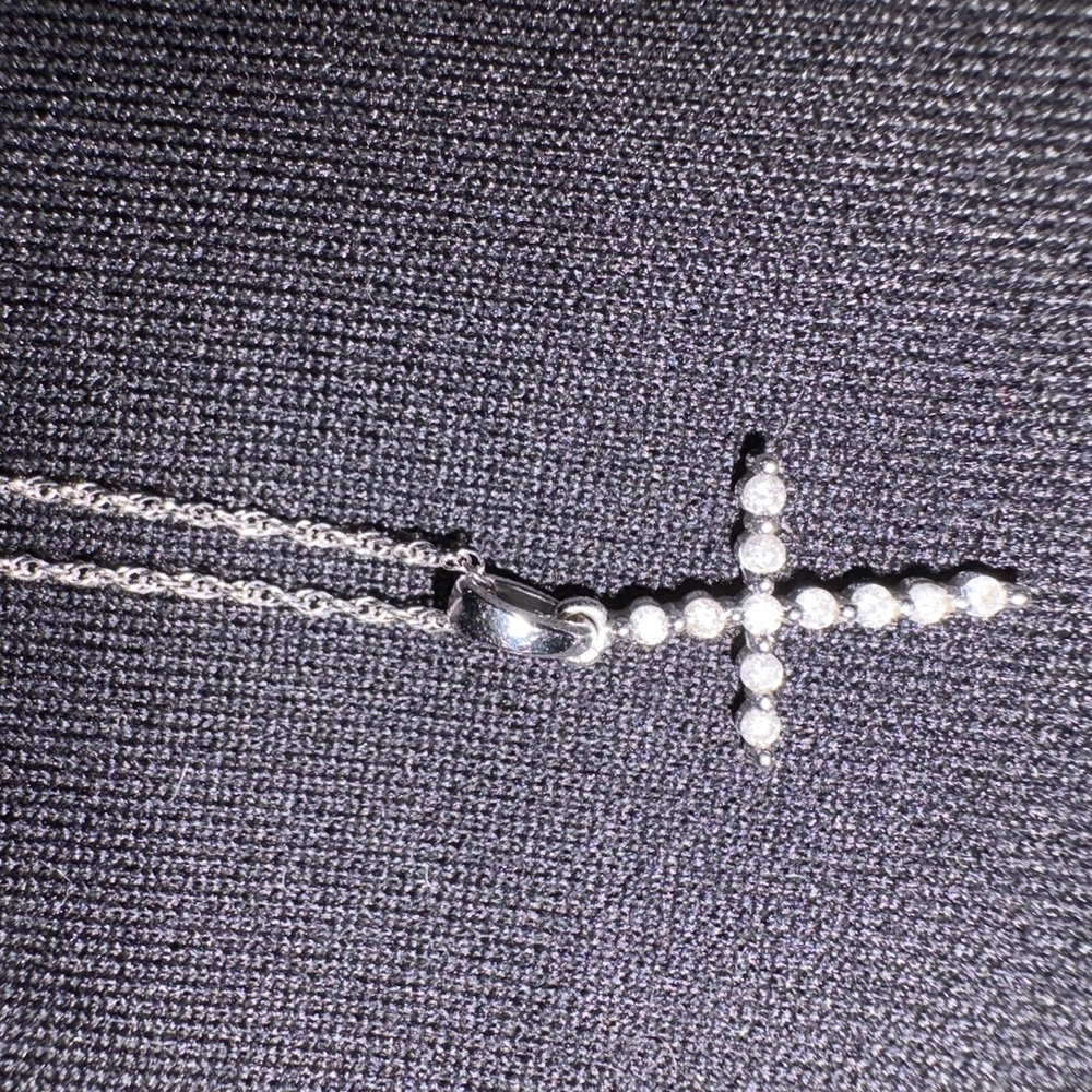 Dainty Diamond Cross Necklace